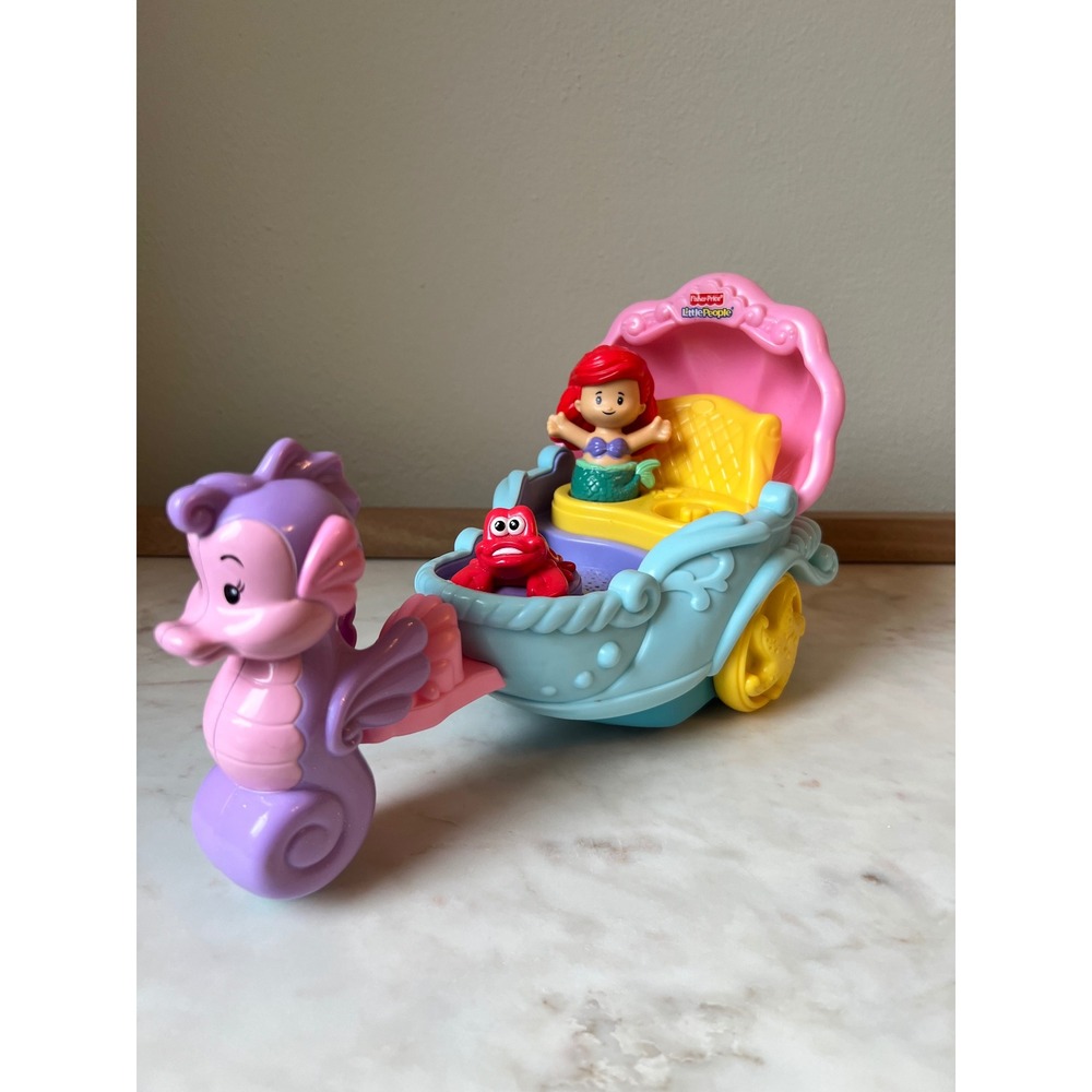 Fisher-Price Little People Princess Ariel Coach Sound Songs w/Figure WORKS
